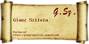 Glasz Szilvia névjegykártya